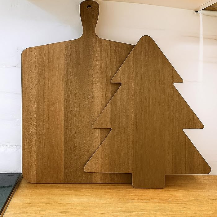 Vesici 2 Pcs Christmas Cutting Board Acacia Christmas Tree Charcuterie Board Xmas Kitchen Decorat... | Amazon (US)