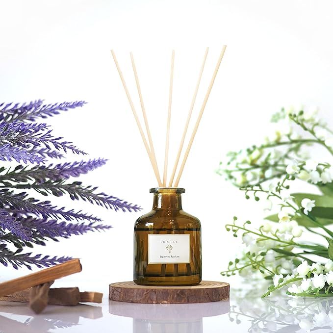 PRISTINE Japanese Ryokan Reed Diffuser for Home | Fresh Lavender, Moroccan Amber Reed Diffuser Se... | Amazon (US)