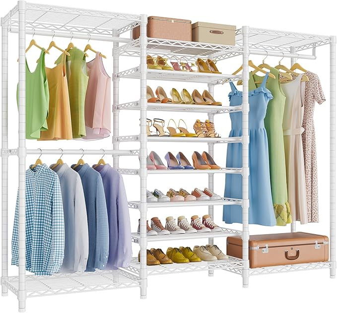 VIPEK S3 Freestanding Clothes Rack Heavy Duty Garment Rack 6-Tier Shoe Racks Closet Storage Organ... | Amazon (US)