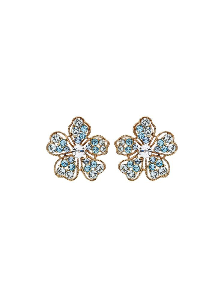 Crystal Flower Earrings | Oscar de la Renta