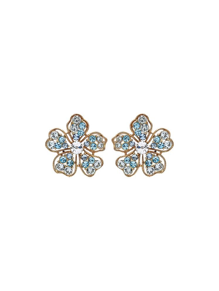 Crystal Flower Earrings | Oscar de la Renta