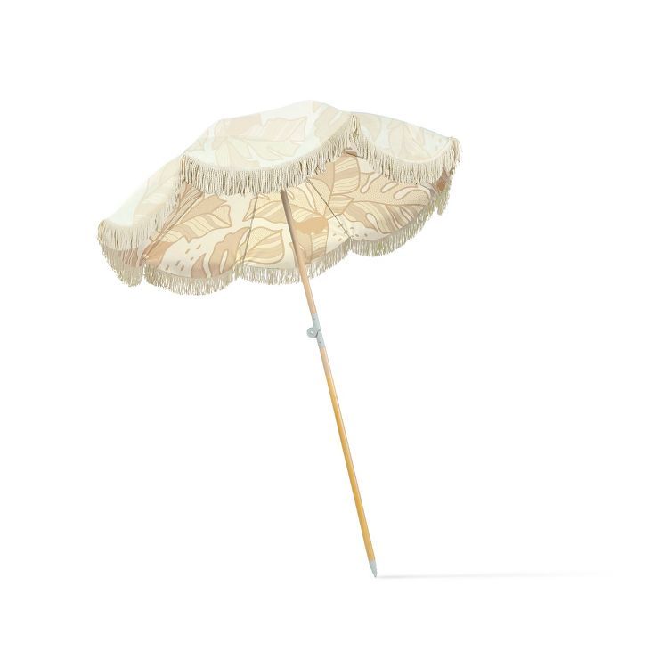 MINNIDIP 7' x 6.5' Beach Umbrella - Rattan Palms | Target