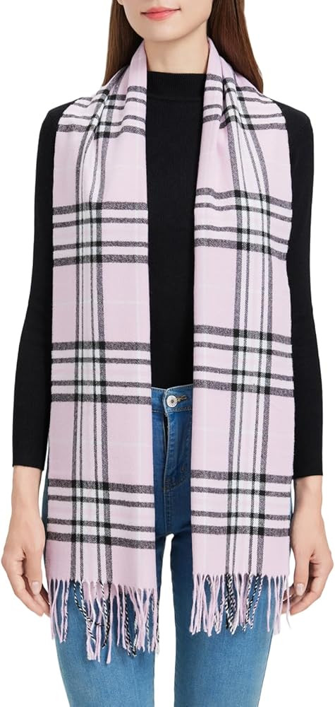 Plaid Scarf for Women and Men-Fall Winter Classic Tartan Checkered Plaid Scarves | Amazon (US)