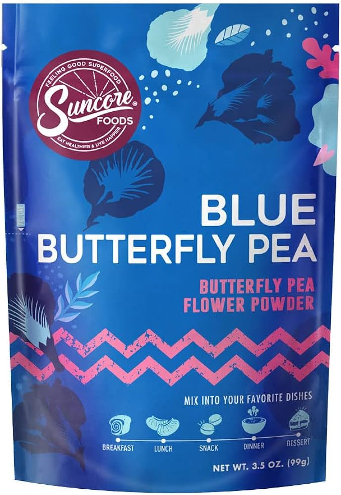 Suncore Foods Blue Butterfly Pea Powder, Blue Food Coloring Powder, Gluten-Free, Non-GMO, 3.5oz (... | Amazon (US)