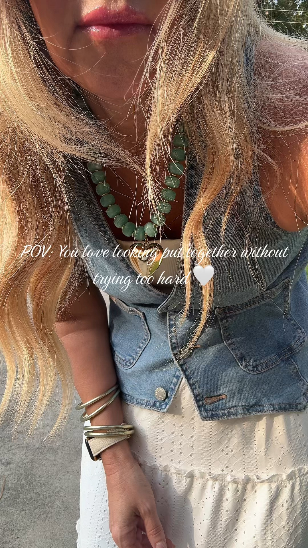 Denim, neutrals, and a little turquoise… the kind of outfit that feels effortless but still gets compliments. 🤍✨

This tiered maxi dress paired with a denim vest is giving casual, comfortable, and just the right amount of western charm. Perfect for coffee runs, weekend markets, dinner on the patio, or wherever summer takes you.

What’s your favorite summer staple: a maxi dress or denim jacket? 👇

#SummerStyle #CasualChic #Over40Style #MidlifeStyle #FashionOver40 #MaxiDressStyle

#LTKOver40 #LTKootd