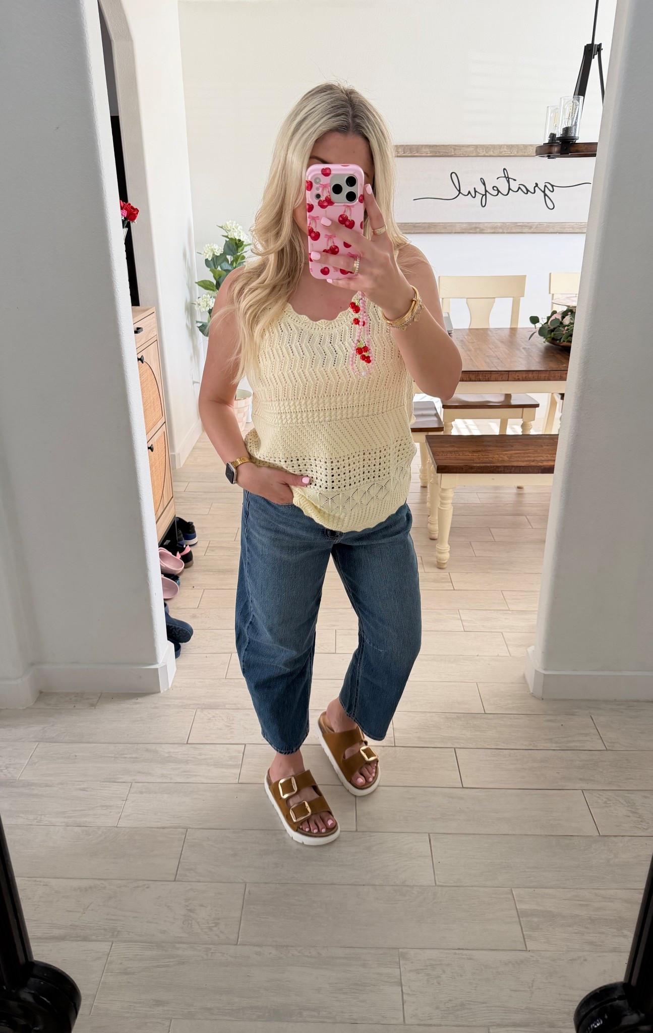 Everyday spring outfit 50% off
Tank m
Barrel Jean 27 short
Sandals tts
Date night
Vacation 
Spring outfit 