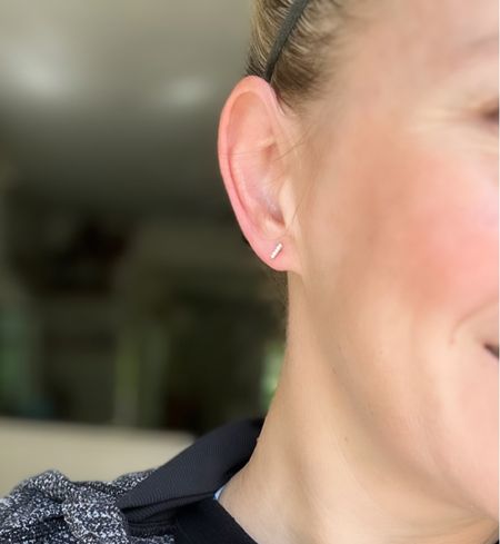 These delicate pave bar earrings are my new everyday wear! They are nap earrings which means they have a flat back, so you can wear them for naps or overnight, and won’t have spikes poking your ears!

#LTKGiftGuide #LTKstyletip #LTKunder100