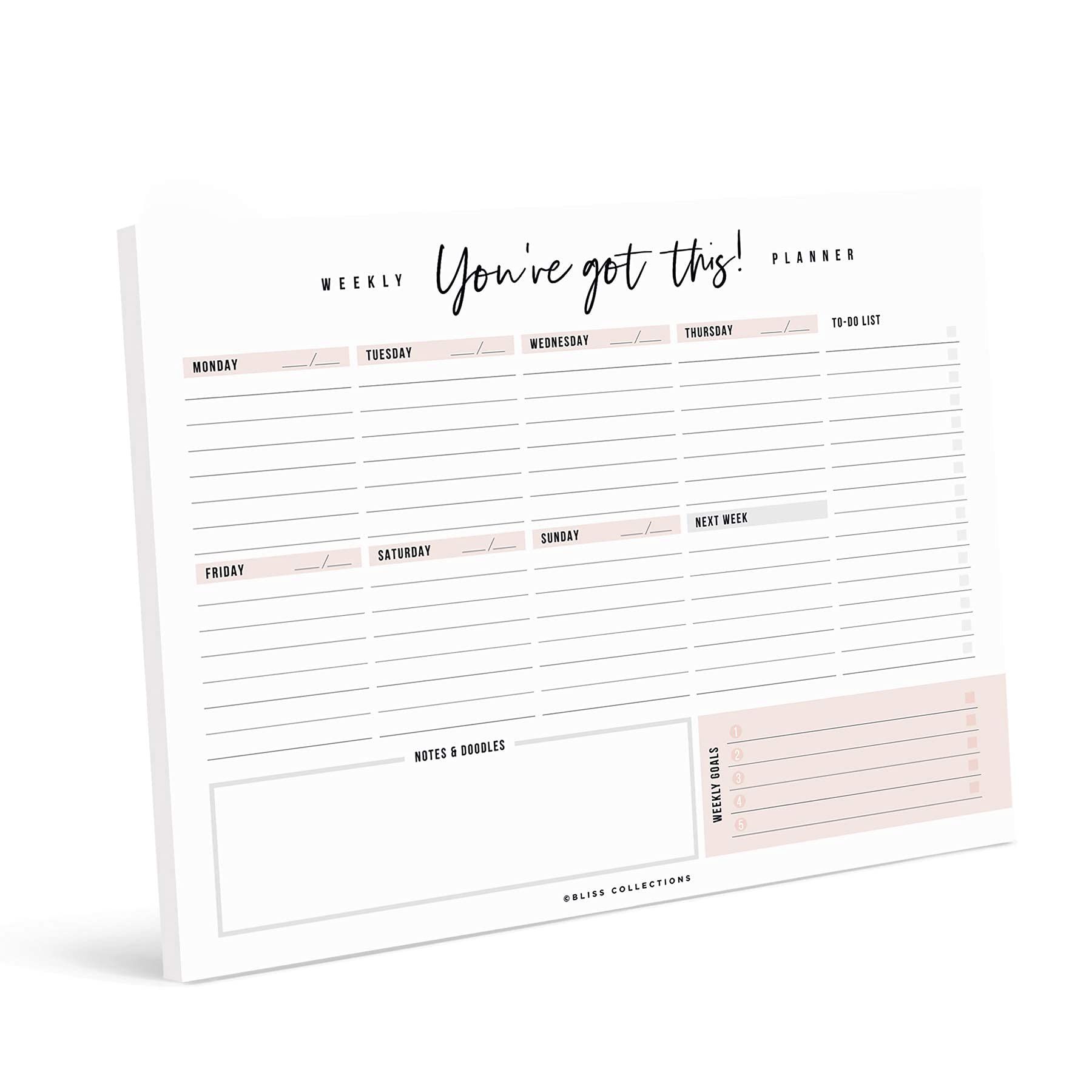 Bliss Collections Weekly Planner 8.5x11 with 50 Undated Tear-Off Sheets, You've Got This Calendar, O | Amazon (US)