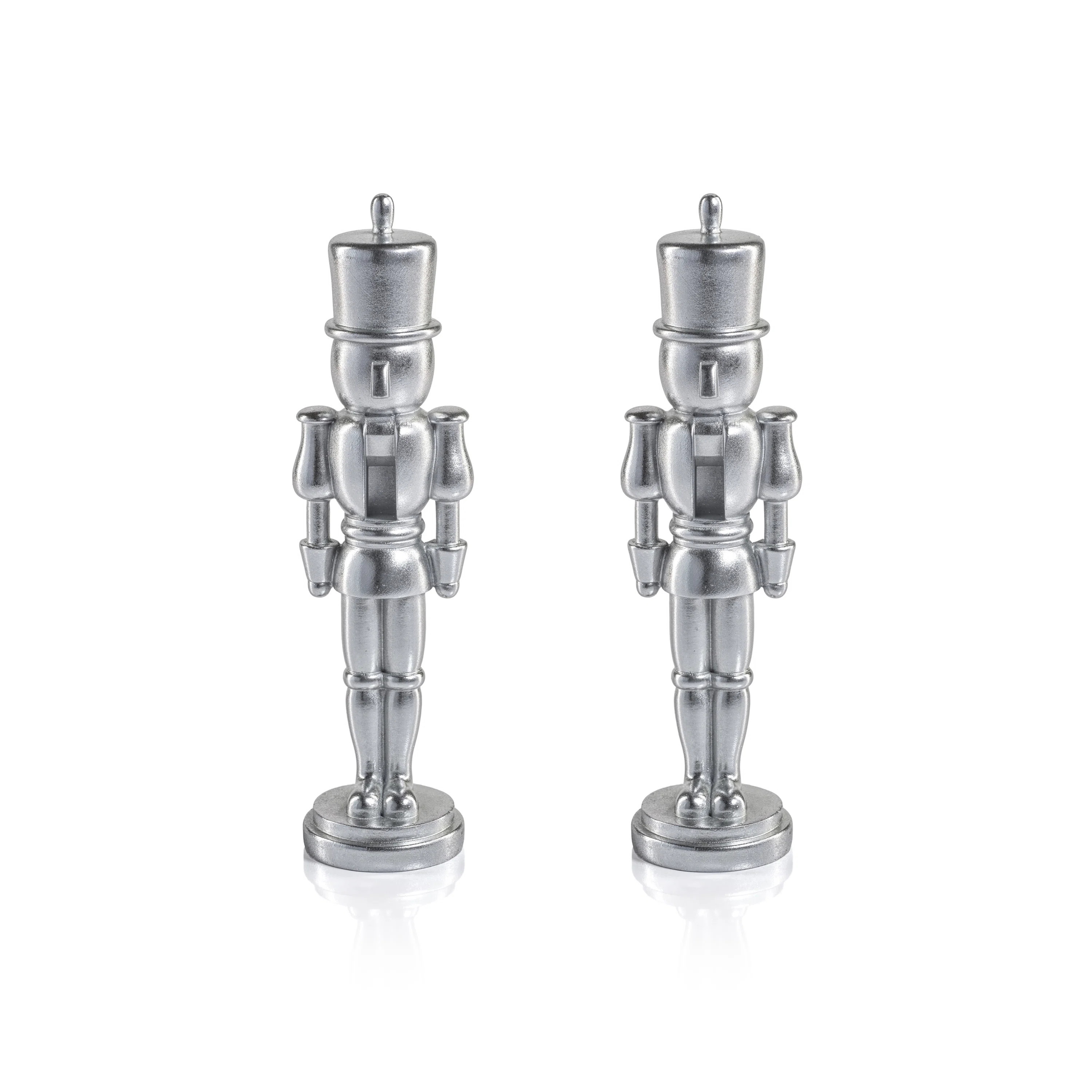 Hartwin 2-Piece Set Metallic Decorative Nutcracker Figurines | Birch Lane