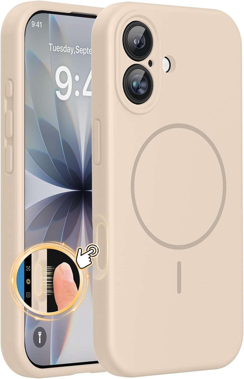Miracase Silicone & Magnetic for iPhone 17 Case, Sand | Amazon (US)
