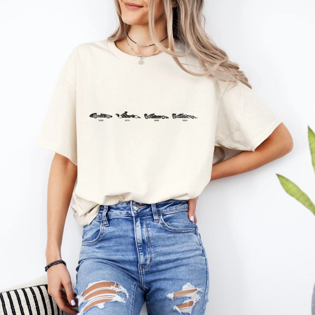 Evolution of a F1 Car Shirt, Formula 1 Shirt, Race Weekend Formula 1 Merch, Vintage Formula 1 Gif... | Etsy (US)