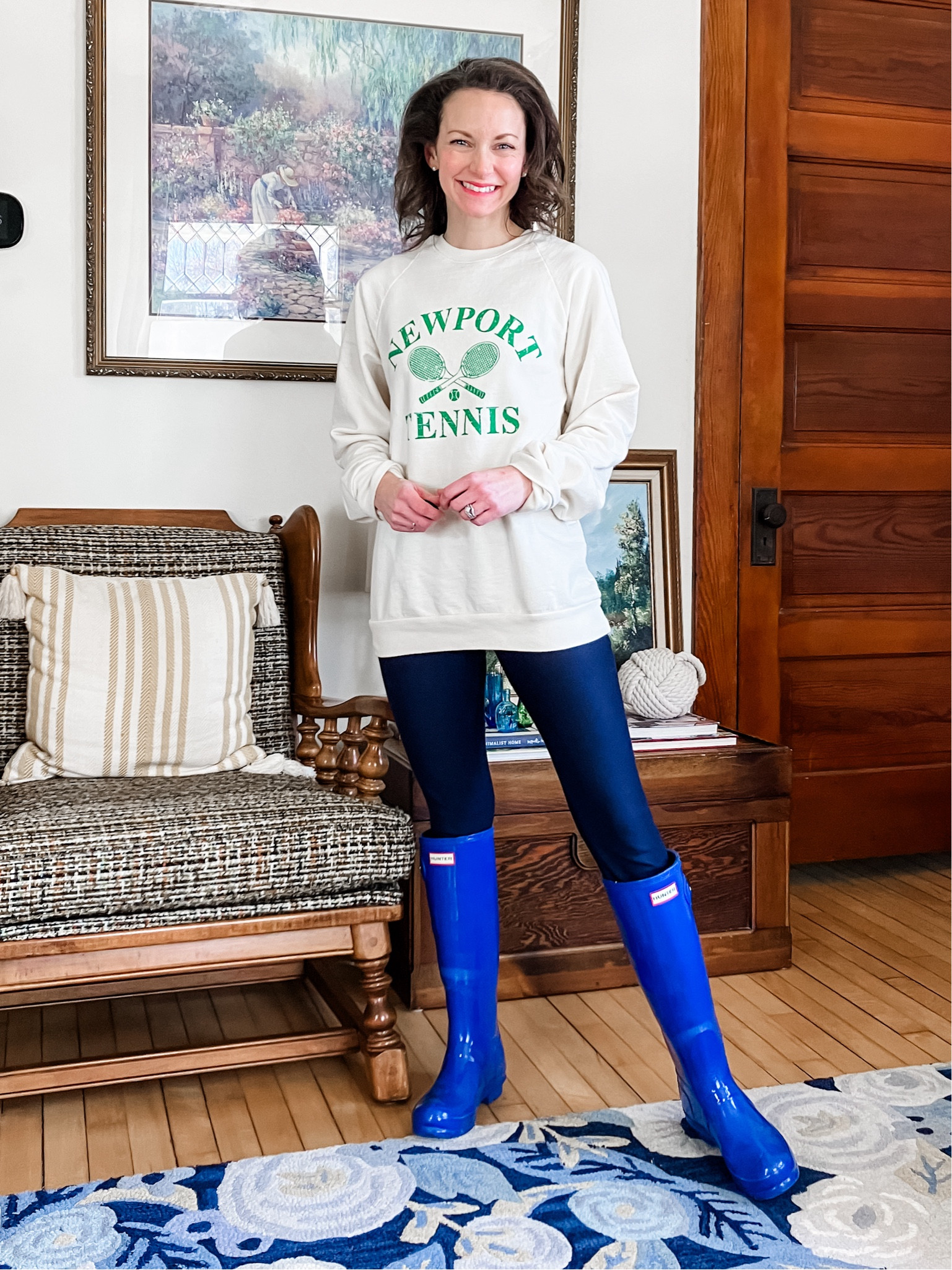 Preppy winter outfit!
Wearing size XS Kiel James Patrick sweatshirt. 
Size XXSP Loft leggings. 
Boots are old. 
Petite outfit. Preppy outfit. Classic outfit. Winter outfit  

#LTKSeasonal #LTKOver40 #LTKStyleTip