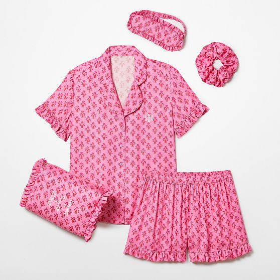 Block Print Ruffle Sateen Gift Set | Mark and Graham