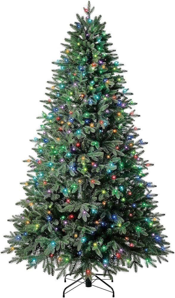 Evergreen Classics 7.5 ft Pre-Lit Holiday Symphony Spruce Artificial Christmas Tree, Multi-Color ... | Amazon (US)
