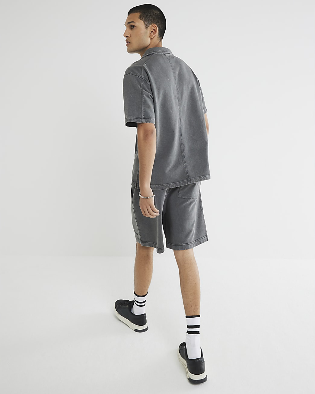 Black Regular Fit Washed Shorts | River Island UK & IE