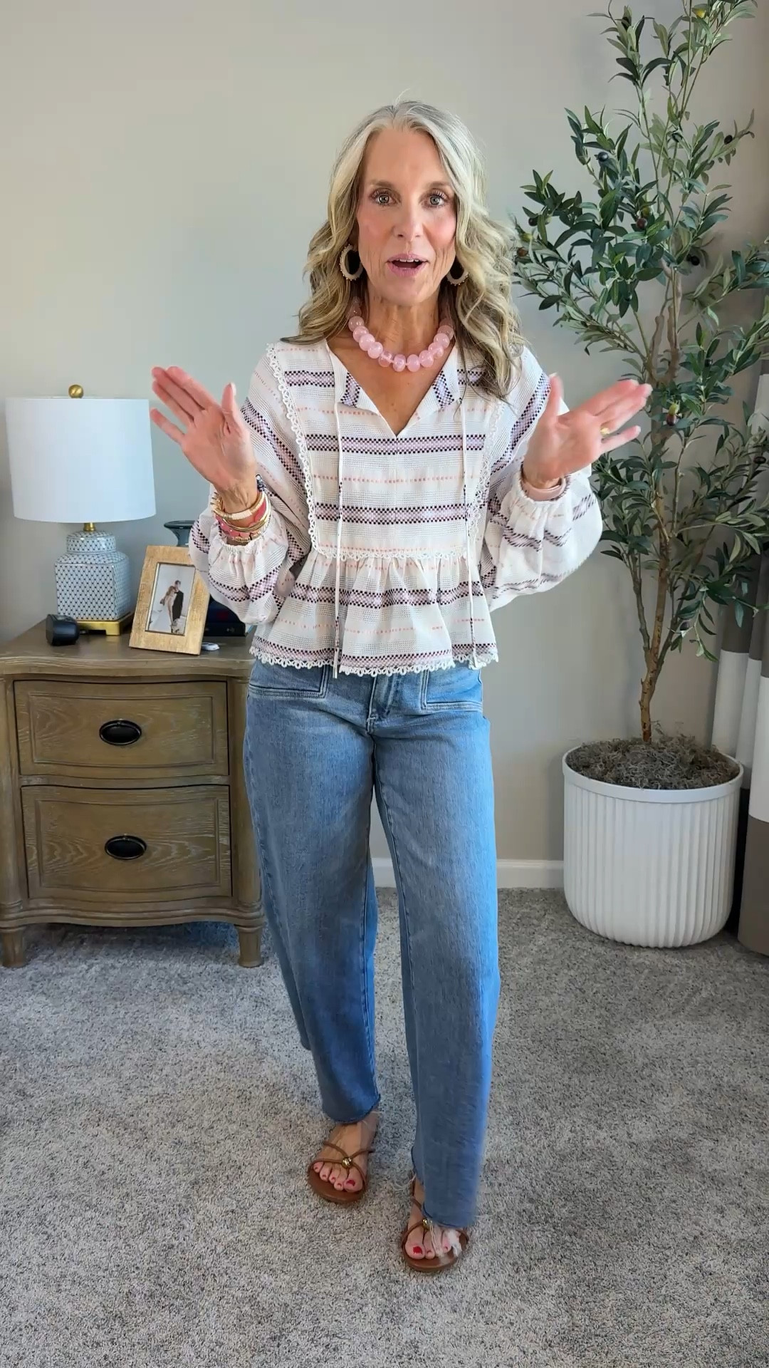 Wearing small top and size 27 jeans
Use code COAST20 on Allie + Bess

#LTKOver40 #LTKgrwm #LTKMothersDay