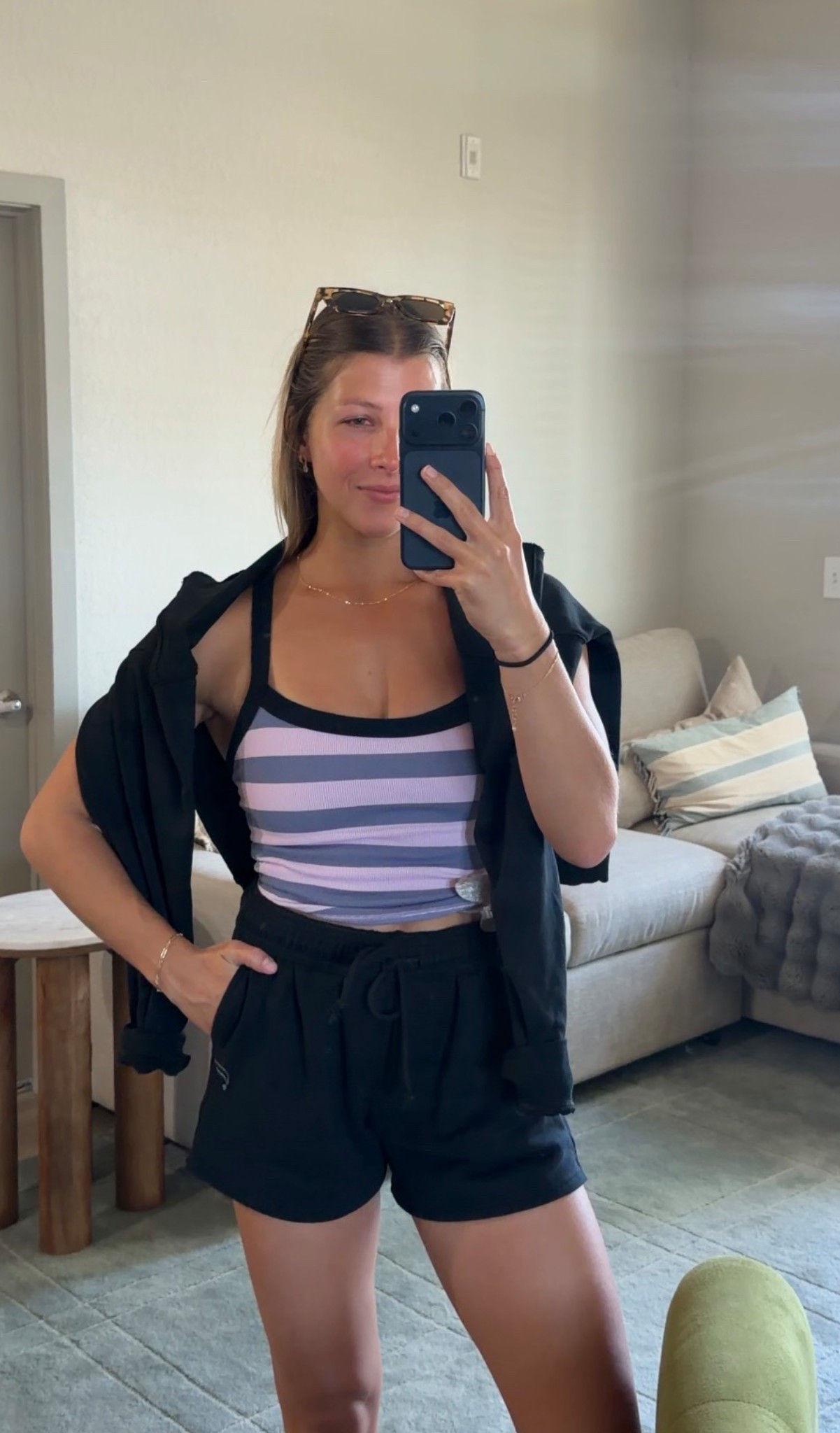 Sized up in sweatshirt to medium 
Shorts small 
Tank S/m


#LTKActive #LTKgrwm #LTKootd