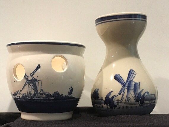 Vintage Holland Delft Blue Crocus Hyacinth Bulb Vase Planter | Etsy (US)