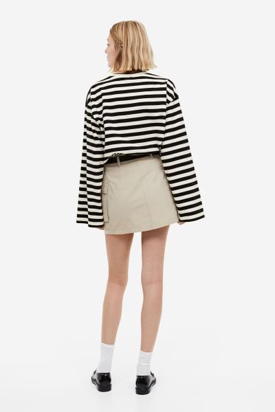 Oversized cotton top - Black/Striped - Ladies | H&M GB | H&M (UK, MY, IN, SG, PH, TW, HK)