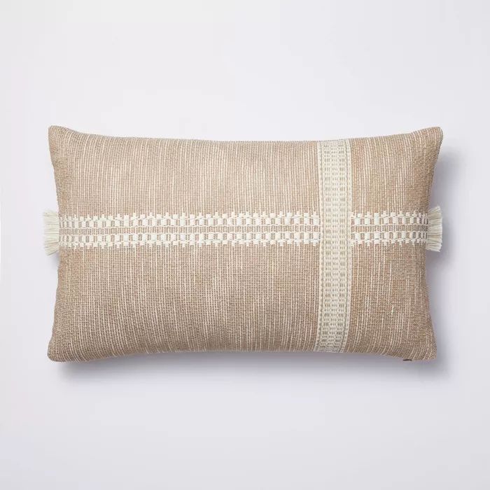 Oversized Textured Striped Throw Pillow Neutral/Cream - Threshold™ designed with Studio McGee | Target