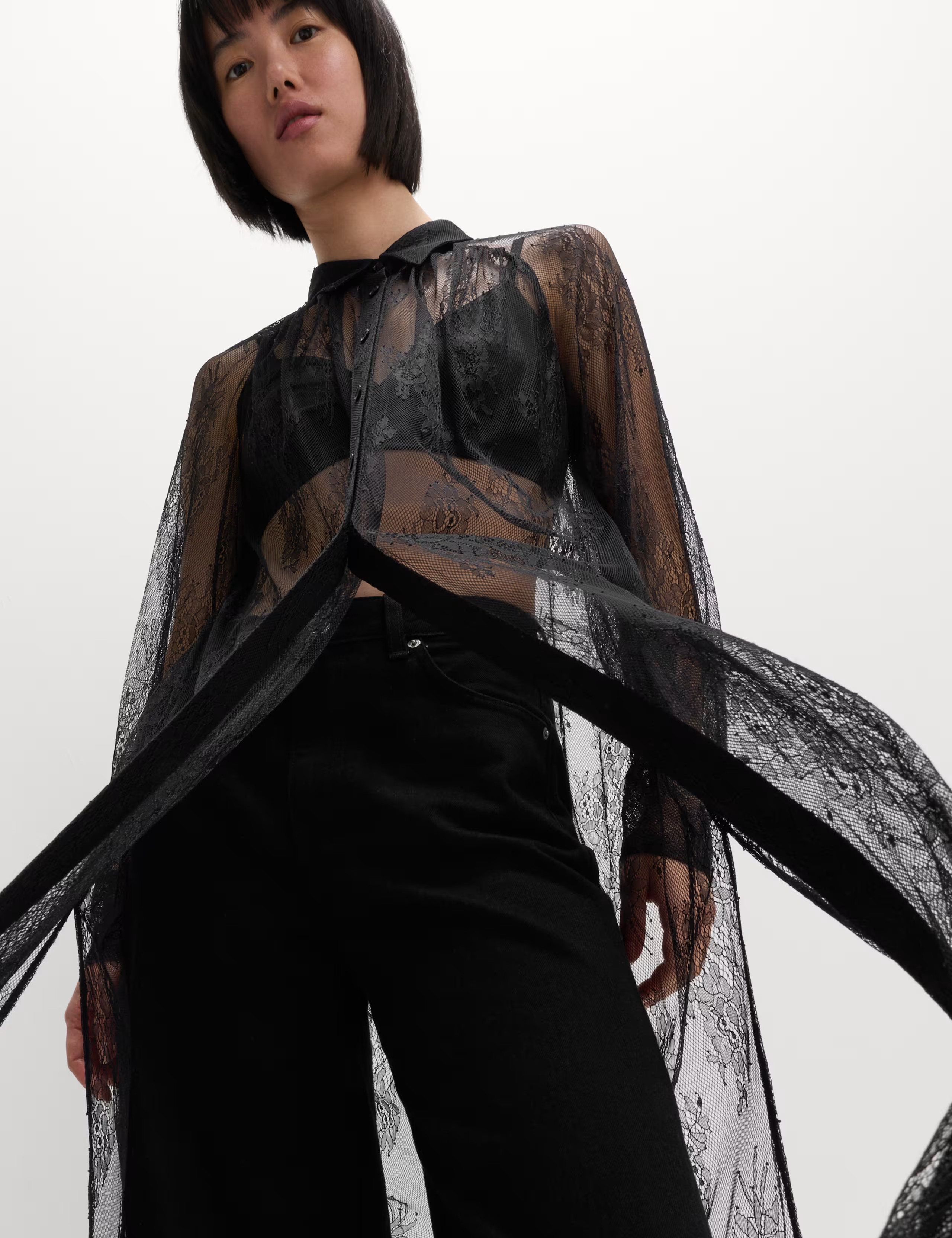 Lace Collared Longline Shirt | Marks & Spencer (UK)