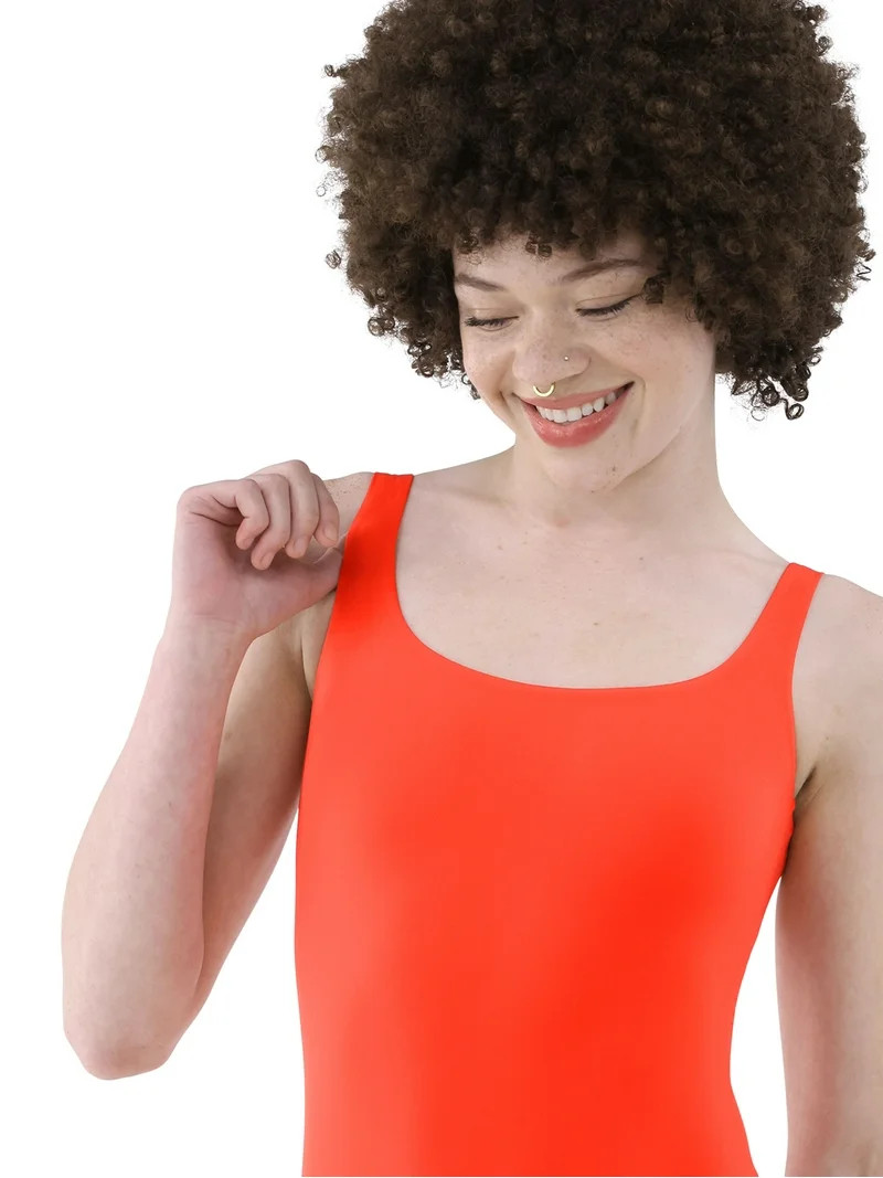 No Boundaries Scoop Neck Tank Top Bodysuit, Women’s and Women’s Plus | Walmart (US)