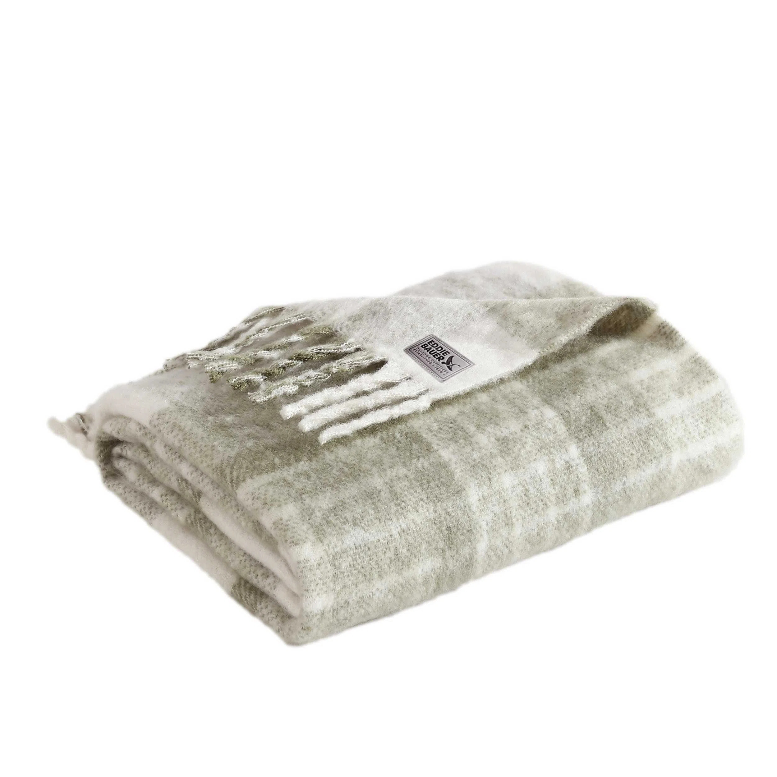 Eddie Bauer Hearthstone Plaid Faux Mohair Green Throw Blanket | Wayfair North America