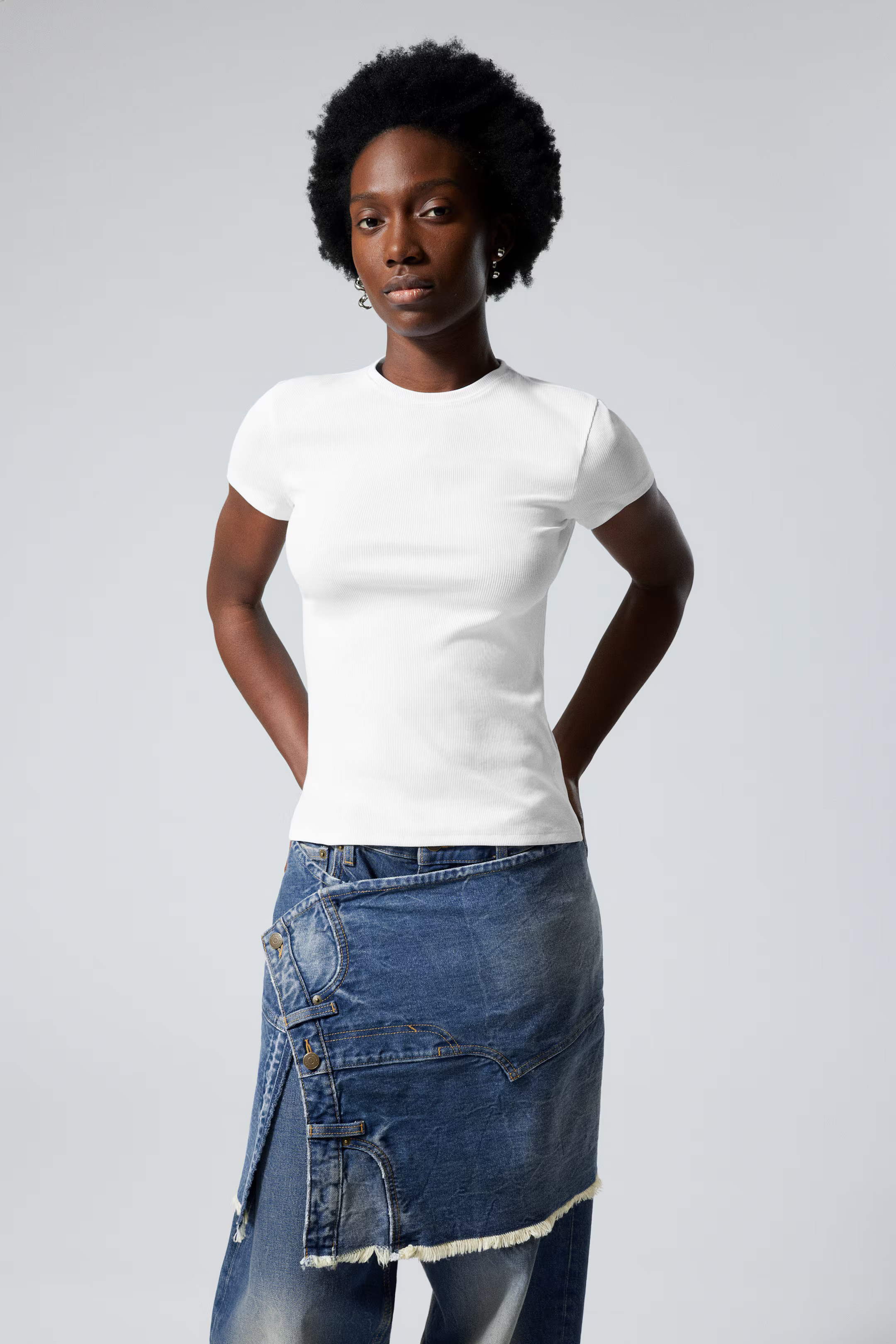 Close Fitted Rib T-Shirt | H&M (UK, MY, IN, SG, PH, TW, HK)