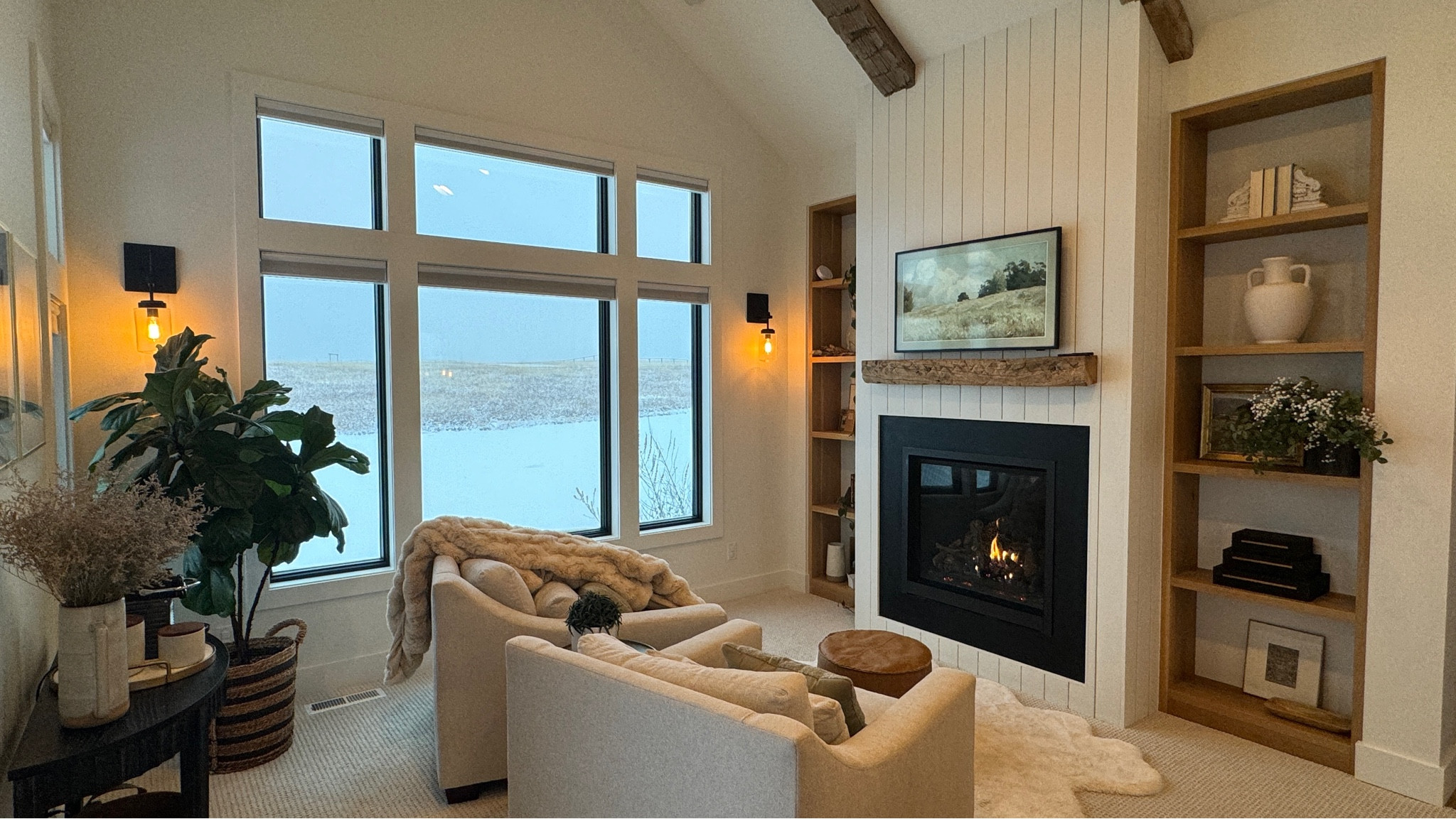 The snow is here! A morning cozy time in our bedroom, perfect for winter!!

#LTKHome