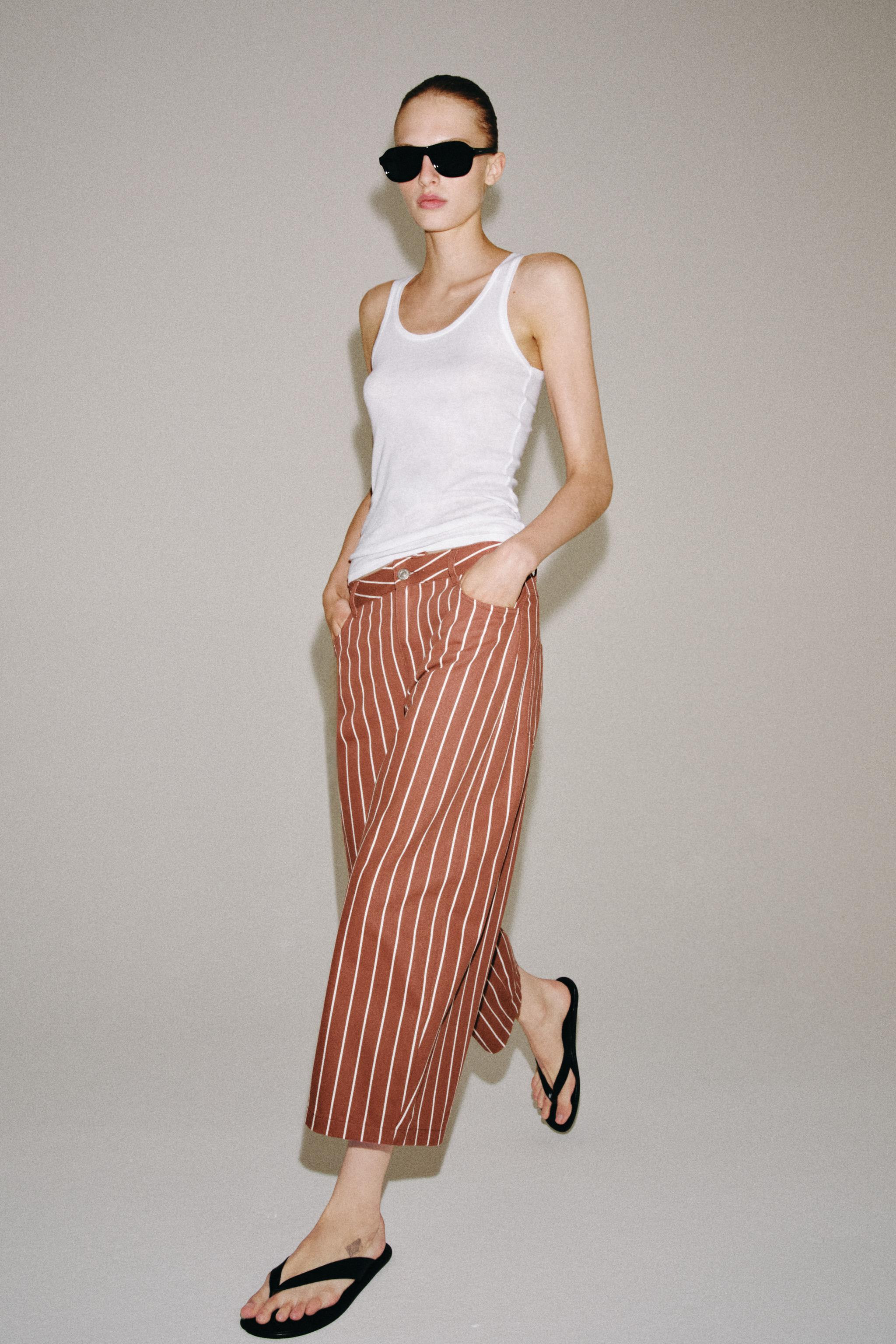 CROPPED-HOSE MIT STREIFEN ZW COLLECTION | Zara DE