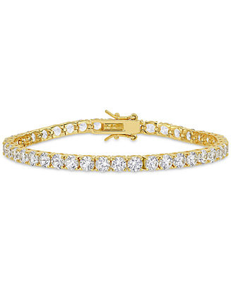 Lab Grown White Sapphire Tennis Bracelet ( 4-1/4 ct. t.w.) in Sterling Silver (Also Available in ... | Macy's