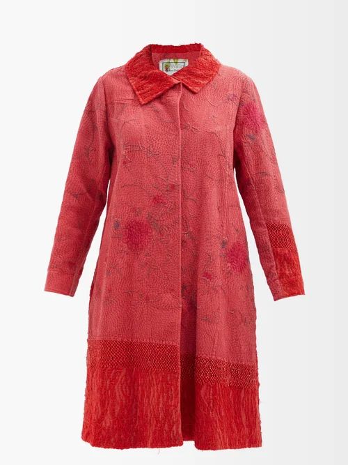 By Walid - Judith 19th-century Chinese Embroidered-silk Coat - Womens - Red | Matches (US)