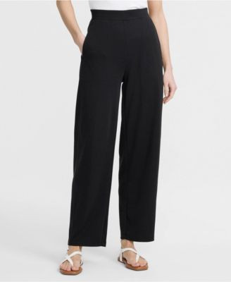 Lands' End Women's Sport Knit High Rise Barrel Ankle Pants - Rich coffee | Macy's