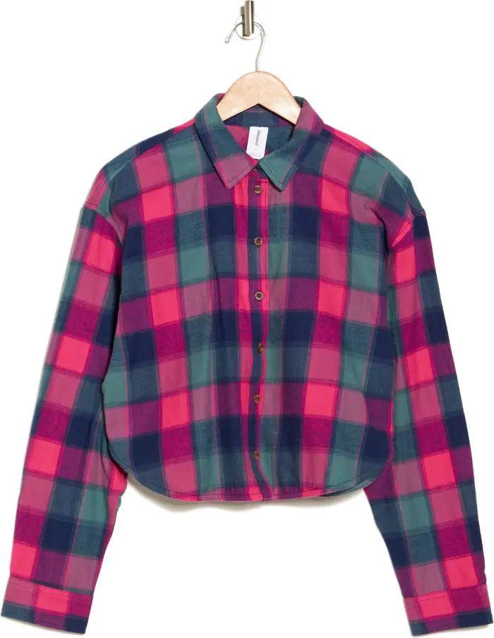 Abound Plaid Flannel Crop Button-Up Shirt | Nordstromrack | Nordstrom Rack