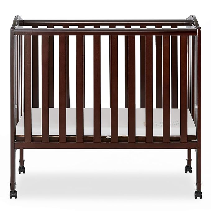 Dream On Me 2 in 1 Portable Folding Stationary Side Crib in Espresso, Greenguard Gold Certified 4... | Amazon (US)
