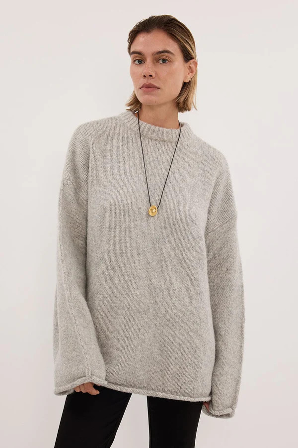 MILLY SILVER CREW NECK KNIT JUMPER | DISSH