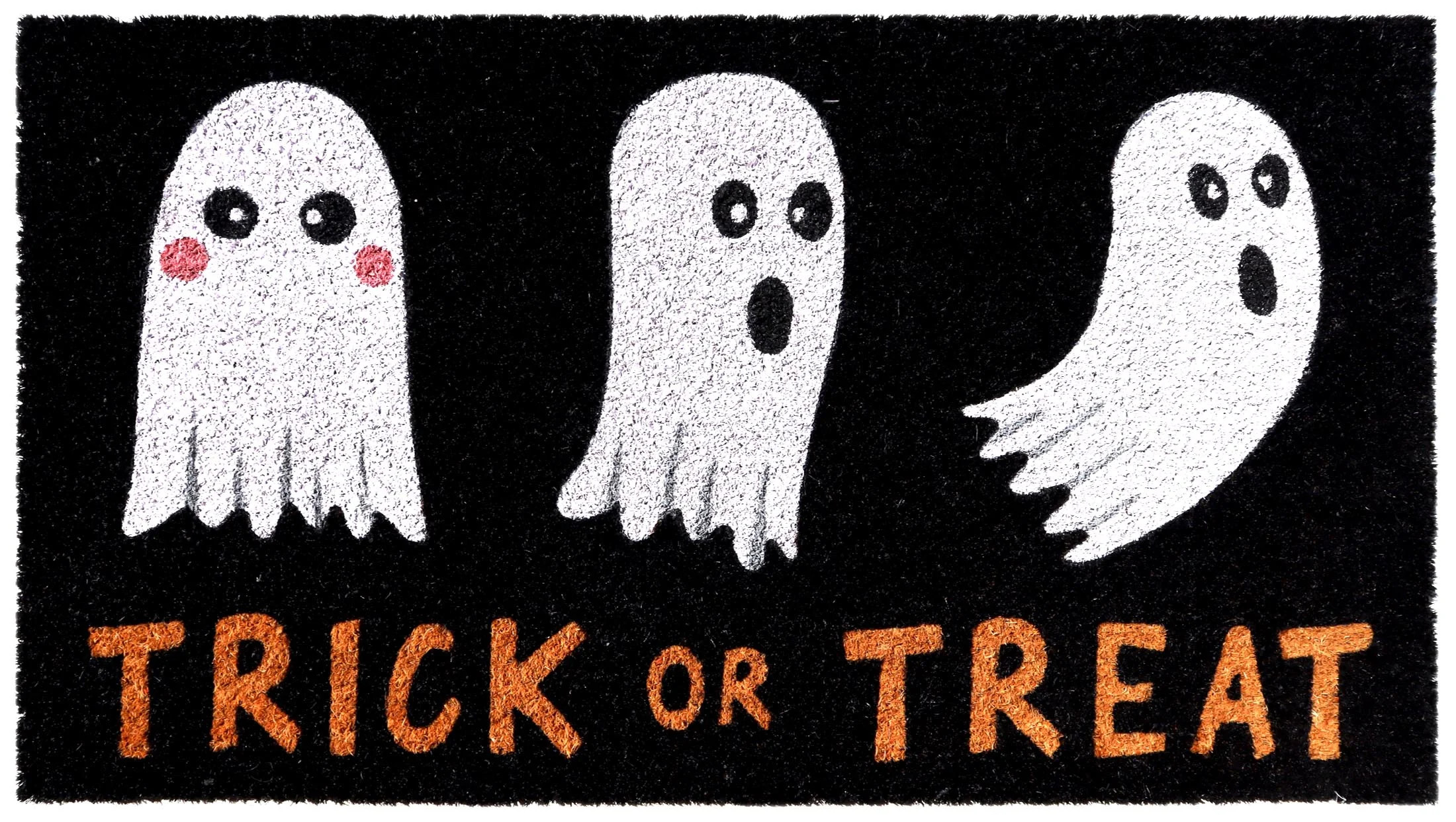 Halloween Ghost Trick-or-Treat PVC backed Outdoor Entryway Coir Mat, 18 in x 30 in, 15mm, by Way ... | Walmart (US)