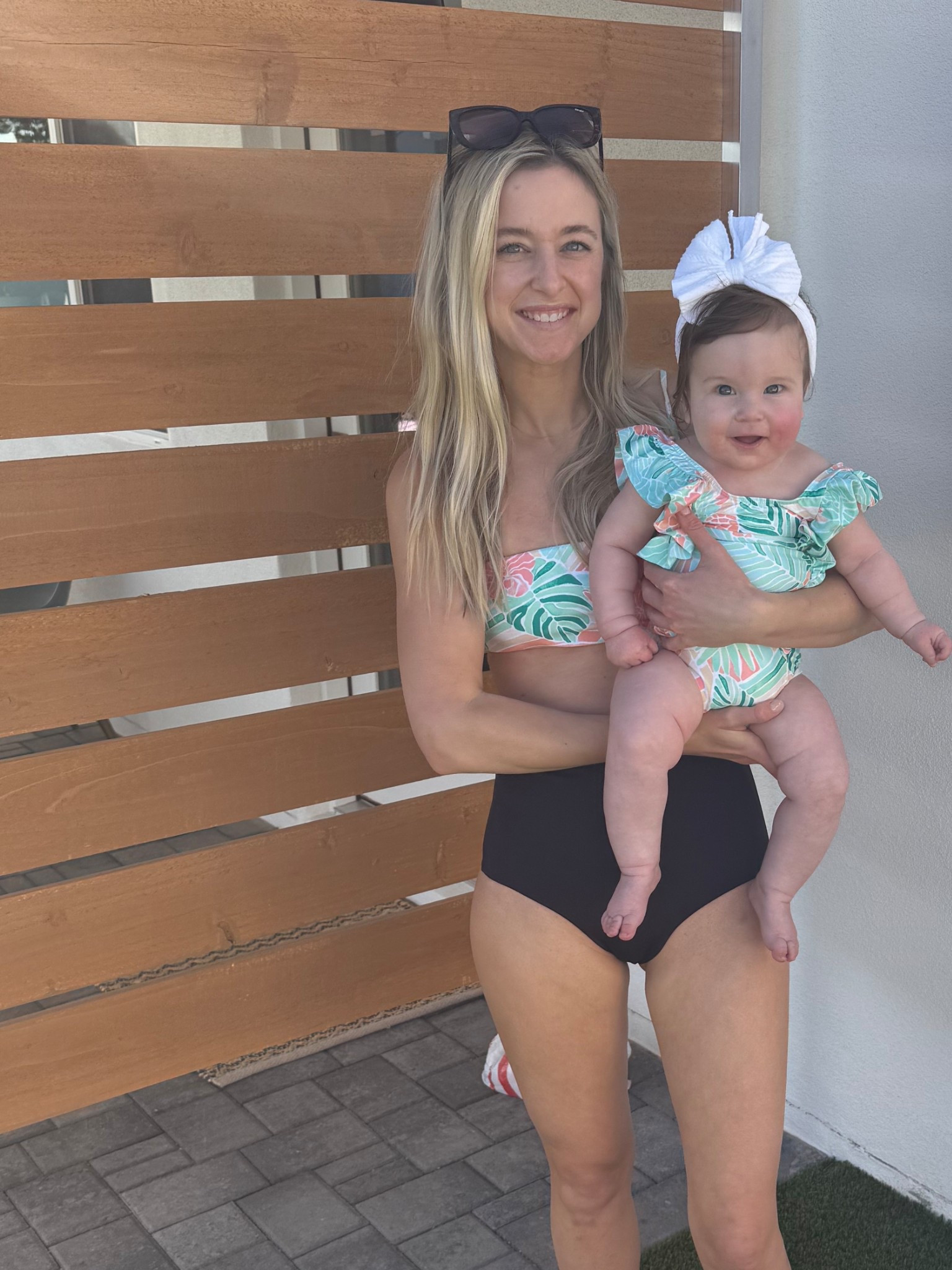 matching mommy + me swimsuit for mom and baby 🤍 scottie is 19lbs wearing a size 12-18months and I’m wearing a size small top!

#LTKBaby #LTKTravel #LTKSwim