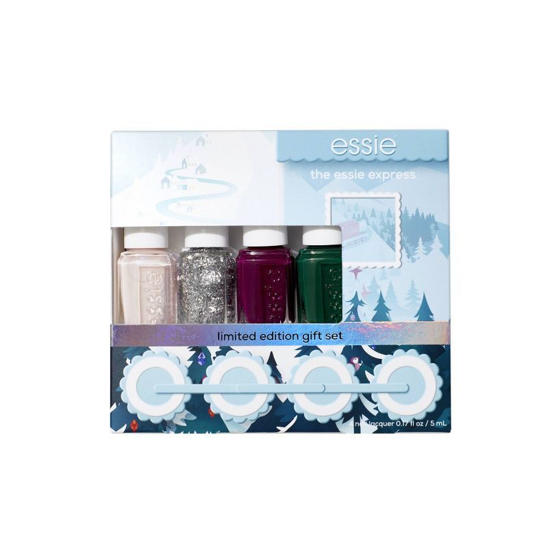 essie Nail Polish, 8-Free Vegan, Holiday Kit - Pinks, Silver, Green - 4pc | Target