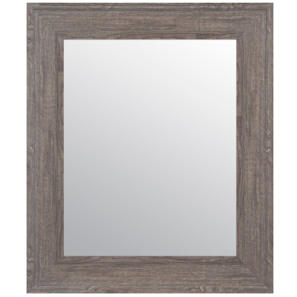 16""x20"" Woodgrain Framed Accent Wall Mirror Gray - Gallery Solutions | Target