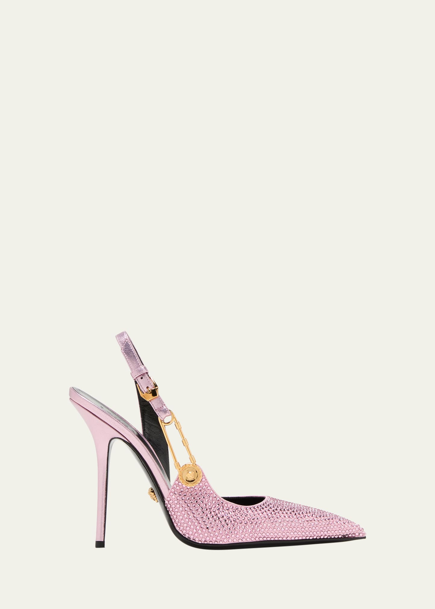 Versace Safety Pin Embellished Slingback Pumps | Bergdorf Goodman