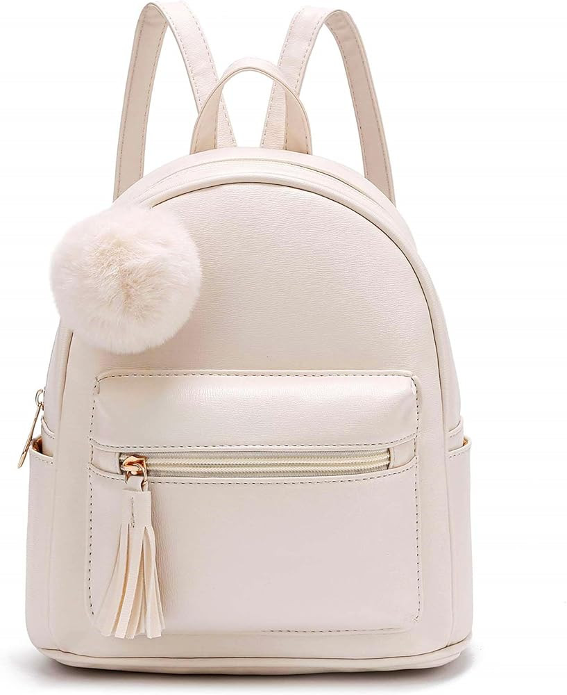 IHAYNER Mini Backpack Purse for Girls Teens Women Purses PU Leather Pom Backpack Shoulder Bag wit... | Amazon (US)