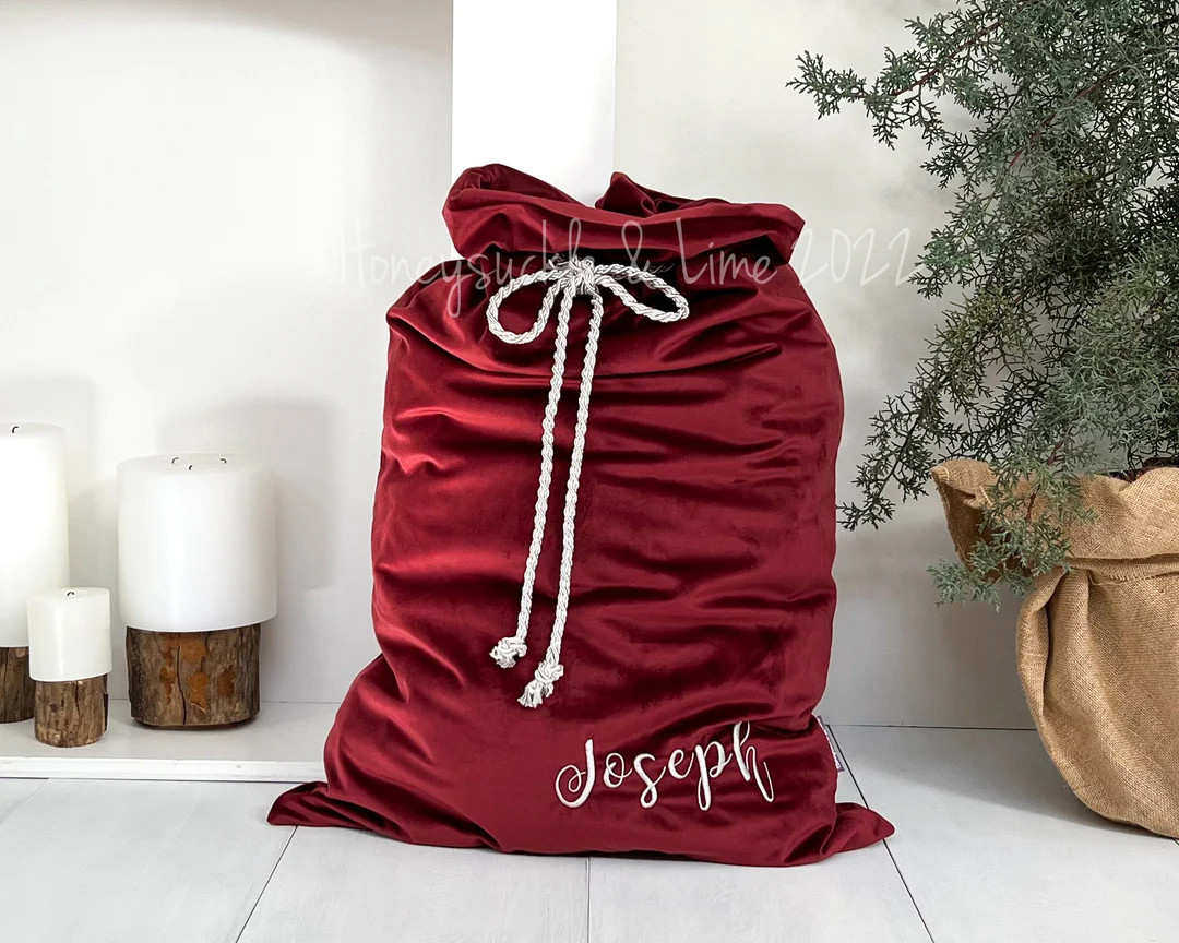 Personalised Luxury Velvet Santa Sack Ruby - Etsy | Etsy (US)