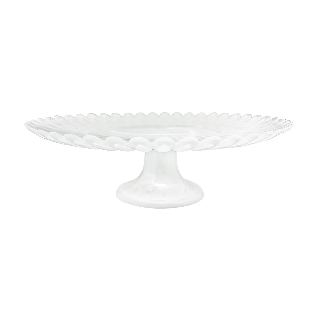 Alabaster White Scalloped Large Cake Stand | Mariposa