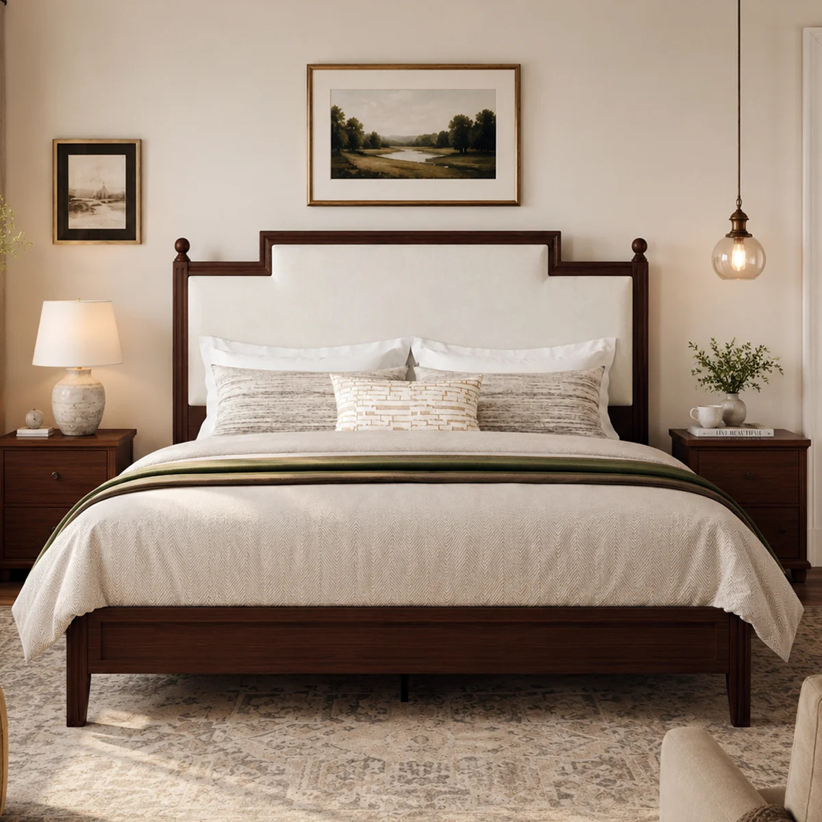 Modern Linen Upholstered Platform Bed Frame, No Box Spring Required | Wayfair North America