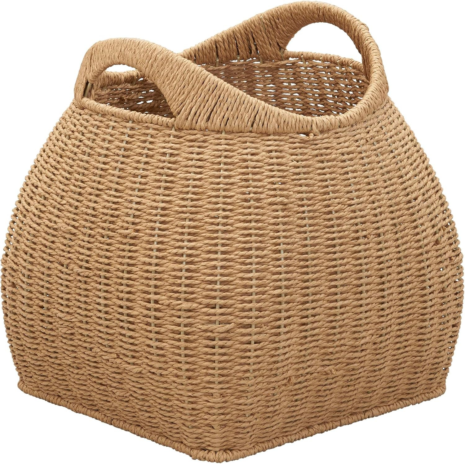 Household Essentials Paper Rope Basket with Handles, Natural | Amazon (US)