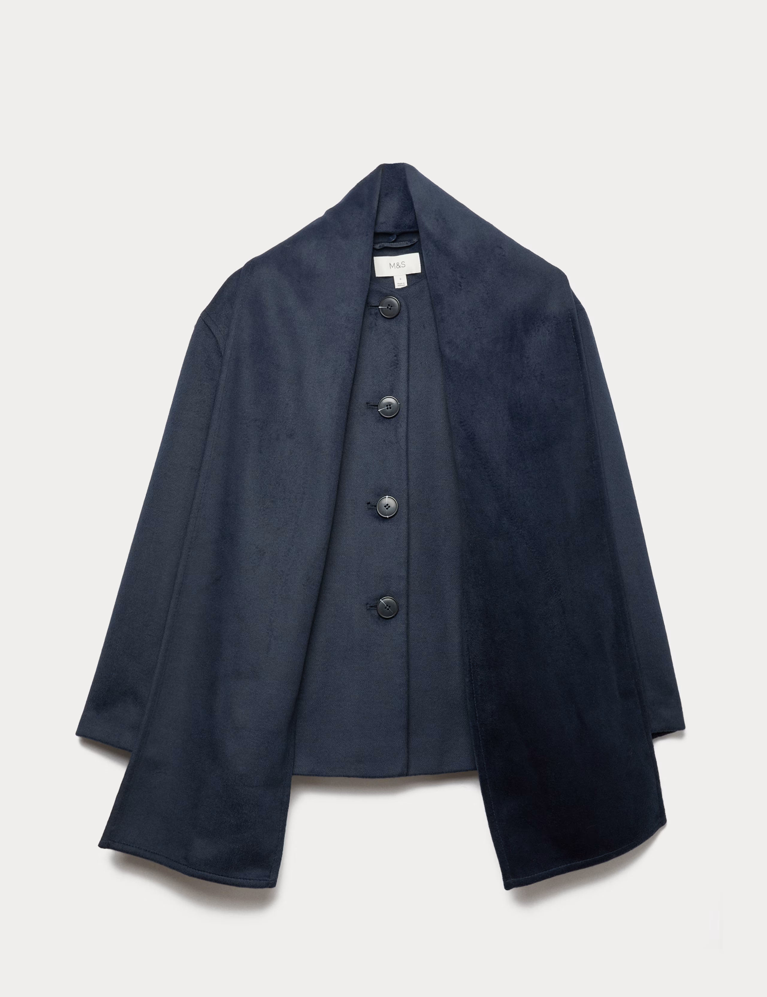 Removable Scarf Short Tailored Coat | M&S | M&S | Marks & Spencer (UK)