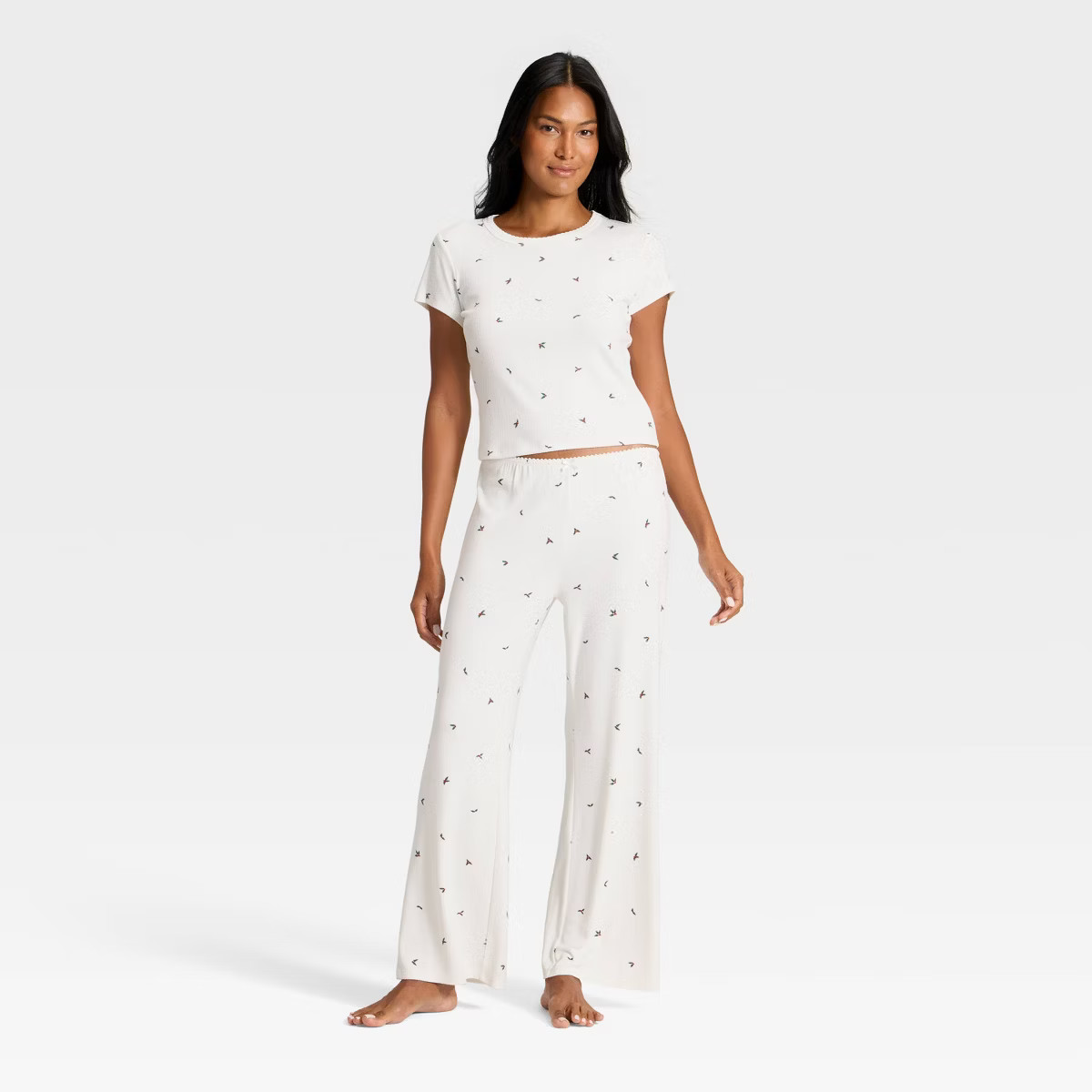 Women's Pointelle Short Sleeve Shirt and Pants Pajama Set - Auden™ | Target