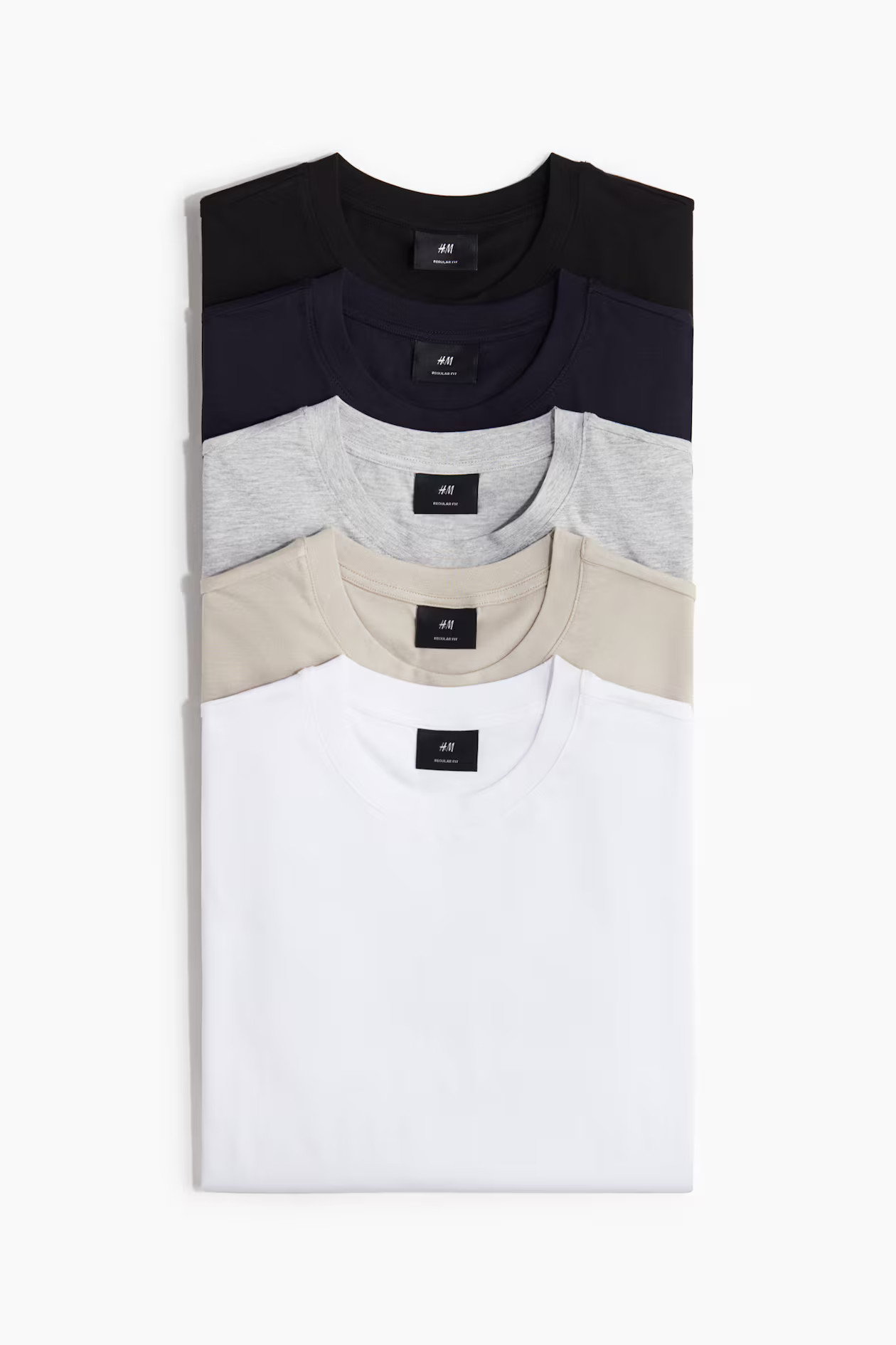 5-pack Regular Fit T-shirts | H&M (UK, MY, IN, SG, PH, TW, HK)