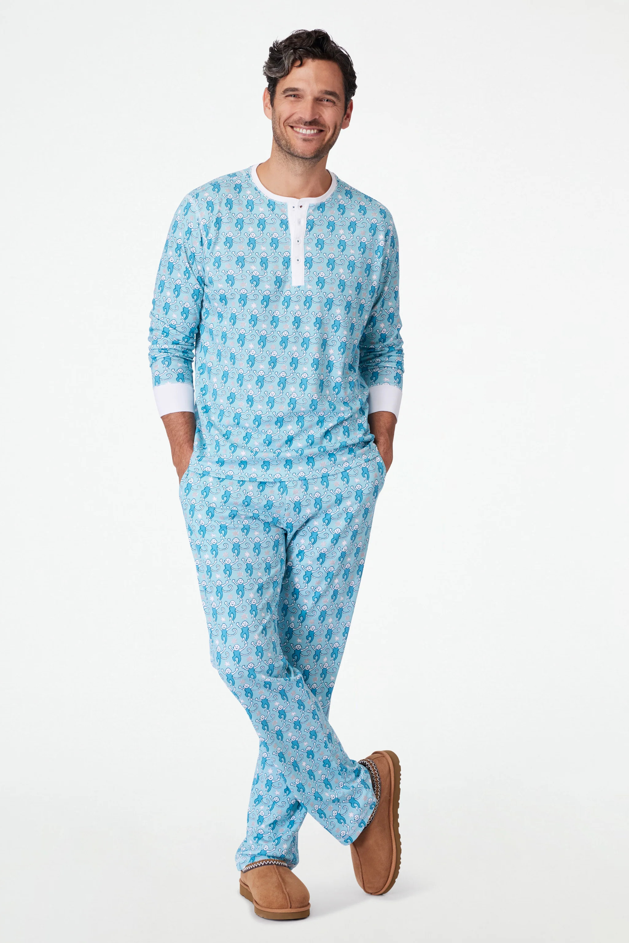 Mens Star Monkey Spencer Pajamas | Roller Rabbit | Roller Rabbit